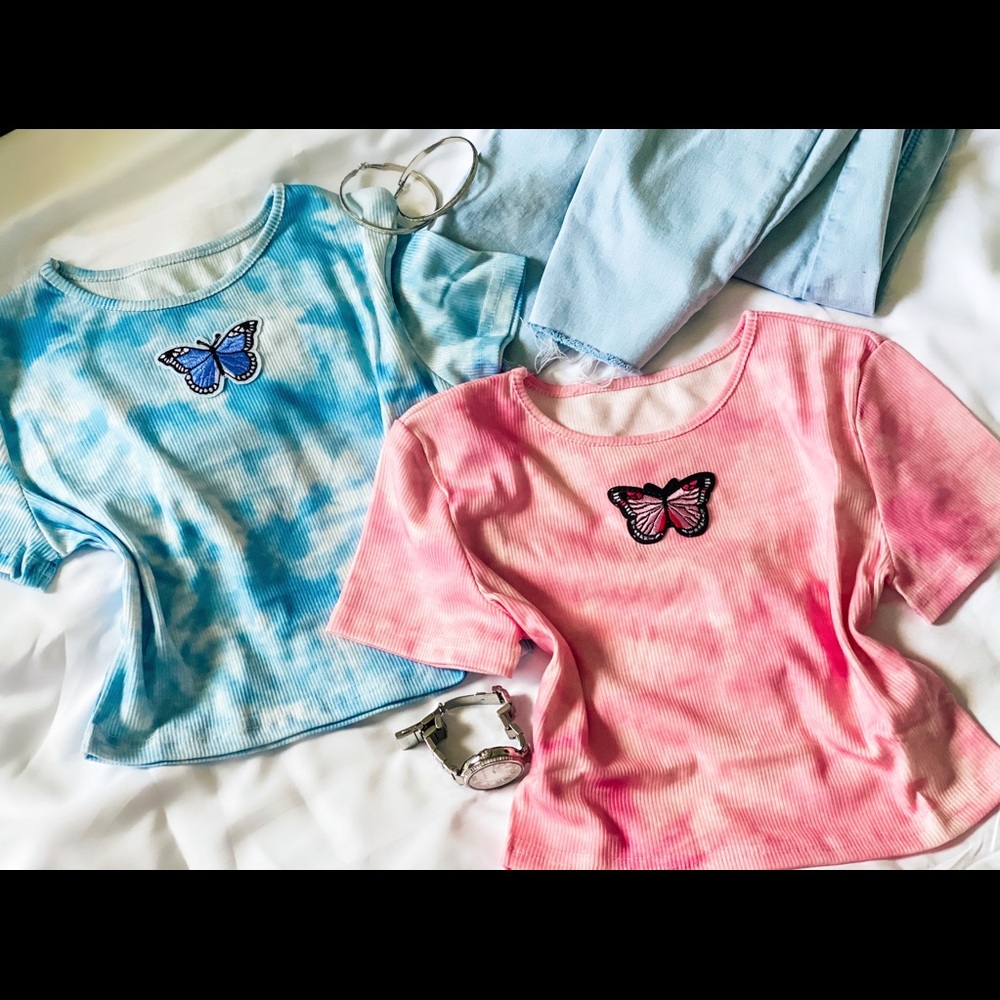 Butterfly Crop Top Pink